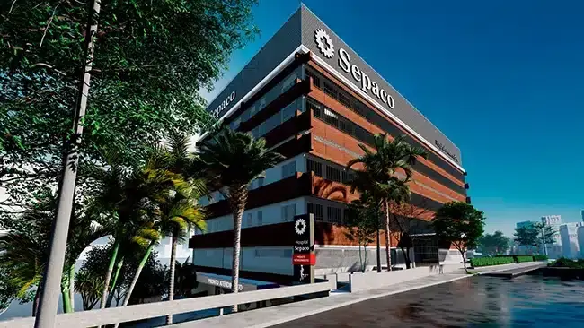 Foto em 3d da fachada do Hospital Sepaco